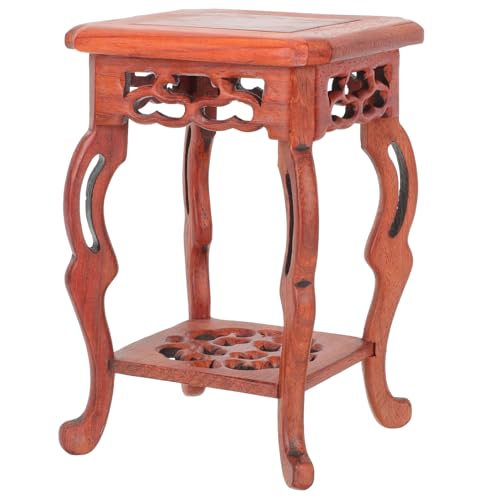 Toyvian Antique Wooden Craft Display Stand Solid Flower Pot Base Rustic Plant Pedestal for Home Tea Shop Office Decor Sturdy Creative Storage Rack for Vases Ornaments