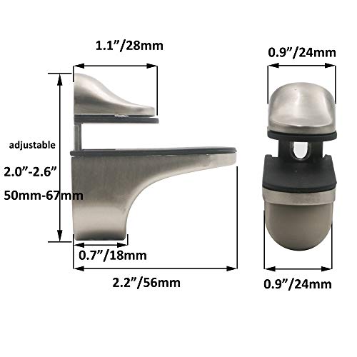 Adjustable Wood/Glass Shelf Bracket Wall Mount, Brushed Nickel, 2 Pack #TOP4