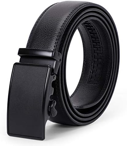 VONMELLIBelt Men, Mens Belts Leather Ratchet Dress Belts for Men with Click Sliding Buckle in Gift Box, Trim to Fit