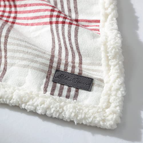 Eddie Bauer Ultra-Plush Collection Throw Blanket-Reversible Sherpa Fleece Cover, Soft & Cozy, Perfect For Bed Or Couch, New Castle Red #TOP5