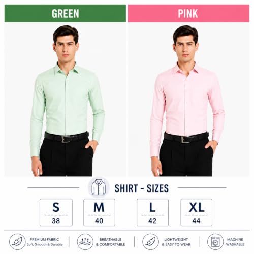 Image of Men's Solid Formal Shirt | Premium Cotton Rich Full Sleeves Shirt | Comfort Fit Office Wear Shirt with Single Chest Pocket | Stylish Casual & Formal Shirt for Men