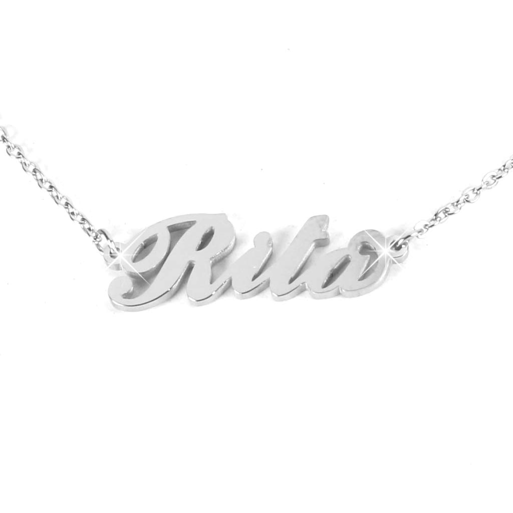 Flowers Collana Vari Nomi in Acciaio lucidissimo. Girocollo Collana con Nome Donna per Essere Sempre al Top. Scegli Il Tuo per Un Ottima Idea Regalo