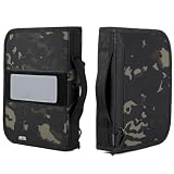 DBTAC Square Pistol Rug Case | Stiffen Tactical 1x Handgun Firearm Shooting Padded Case with Removable & Reflective Patch (Charcoal Camo, 8.5" x 8.75" Large Pistol Case)