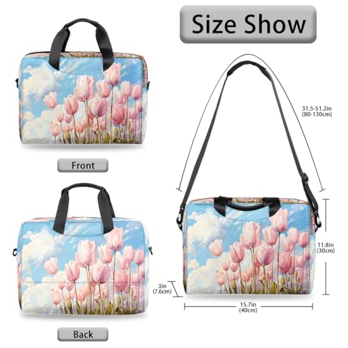Bolso para portátil Watercolor Tulip 16 pulgadas miniatura 5