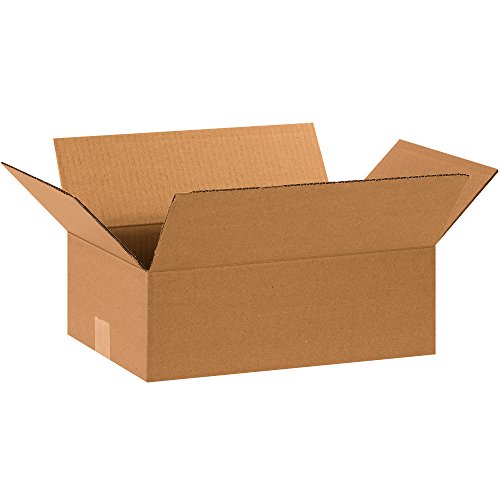 Partners Brand P15105 Flat Corrugated Boxes, 15"L x 10"W x 5"H, Kraft (Pack of 25)