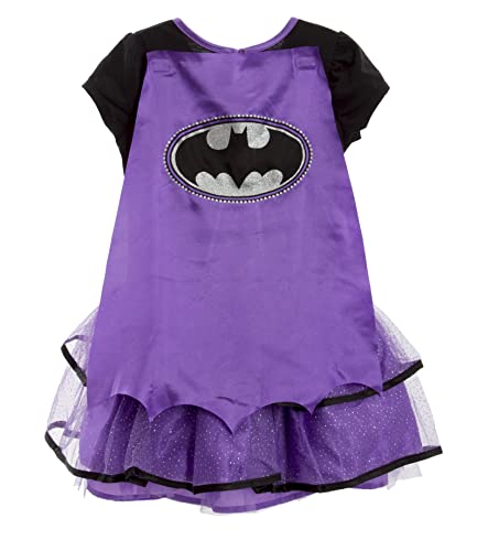 Warner Bros Dc Comics Justice League Batgirl Infant Baby Girls Tulle Costume Dress Leggings Cape And Headband 4 Piece Set 12-18 Months #TOP4