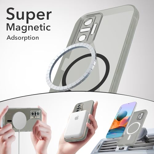 Image of Jkobi Lifetime Anti-Yellow MagSafe Compatible Clear Back Cover Case for Xiaomi Mi Redmi Note 10 Pro | 10 Pro Max (Sleek Hard Crystal | Shockproof and Camera Protection)