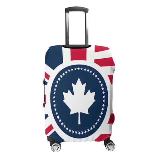 U.S. UK And Canada Flag Travel Luggage Cover for Suitcase 19-32 Inches Elastic Washable Baggage Protector4