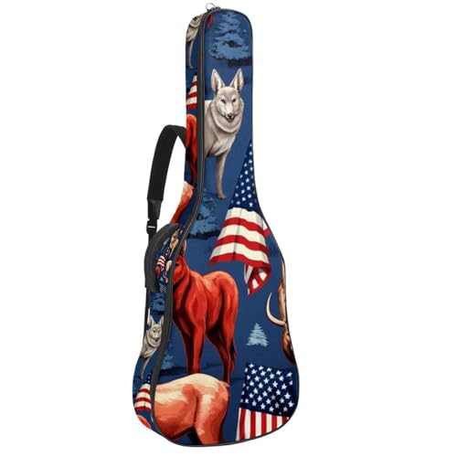 Housse de guitare acoustique 40 pouces imperméable à motif drapeau américain