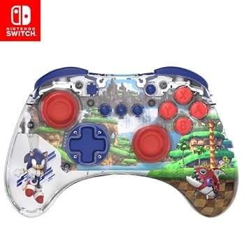 PDP REALMz Wireless Gaming Controller: Sonic Superstars - Nintendo Switch 2 | Licensed for Nintendo & SEGA, Customizable LED Lighting, 40-Hr Battery, Motion Controls, Sonic Green Hill Zone