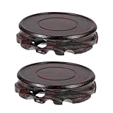 Milisten 2 Stück Runder Holzsockel Massivem Furnierholz Dekorative Displaybasis für Blumentöpfe...