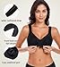 Lemorosy Women's Full Coverage Plus Size Front Closure Posture Back Non-Padded Wireless Support Minimizer Bra (36C, Black)