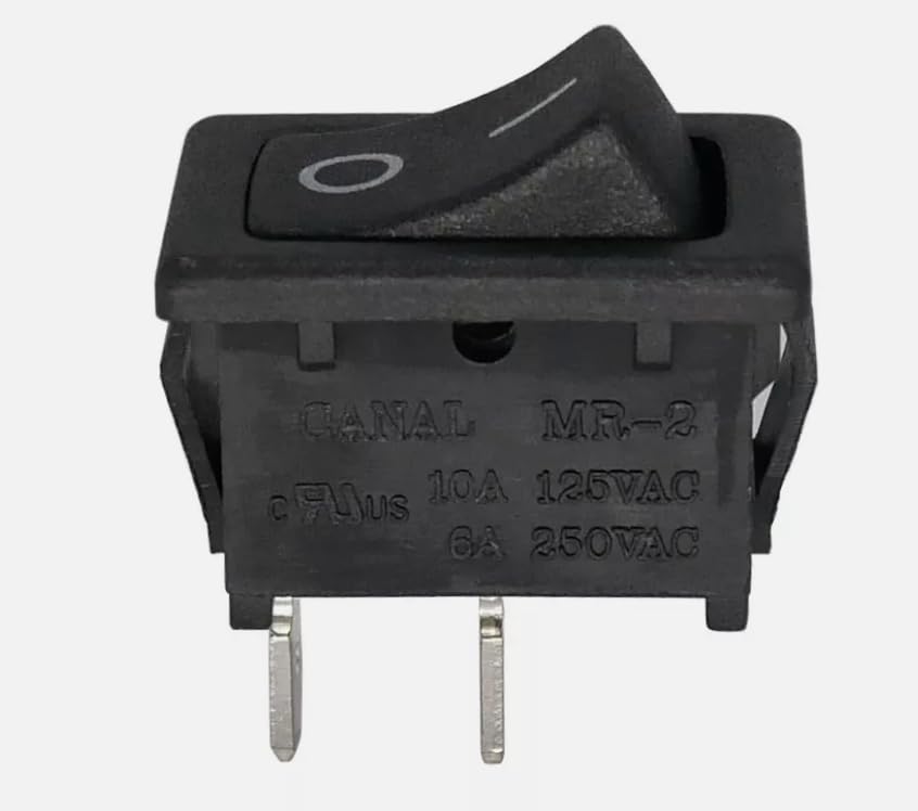 1PCS Canal MR-2 Rocker Switch 2-pin 10A125VAC 6A250VAC Black