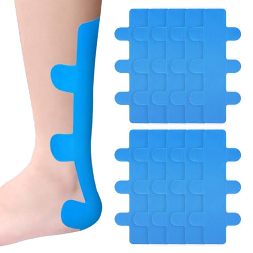 Achillessehne Bandage 10 Stück Kinesiotapes schultertapes vorgeschnitten Vorgeschnitten, Achillessehne Hautfreundlich Precut Kinesiotapes Für Fersensehne Vorgeschnittenes Sport Tape für Muskeln