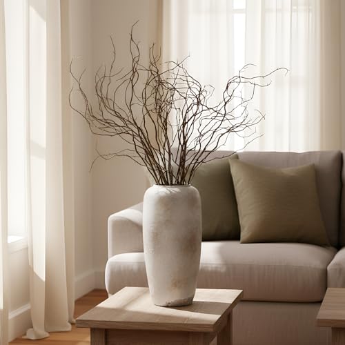 Image of Norme 6 Pcs 47.2 Inch Lifelike Curly Willow Branches for Vases Artificial Decorative Dried Twigs Tall Plastic Vine Bendable Stick for DIY Plant Crafts Farmhouse Wedding Indoor Home Hotel Decor(Brown)