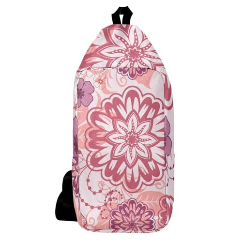 Sac à dos à bandoulière floral rose pour randonnée et escapades