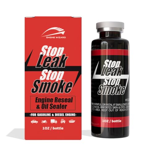 Engine Wizard - Engine Oil Stop Leak (1oz) Engine Treatment, Stop Leaks and Stop Smoke without