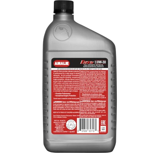 Aceite para motor 0W-30 sintético Amalie Elixir 1 Qt x12 miniatura 2