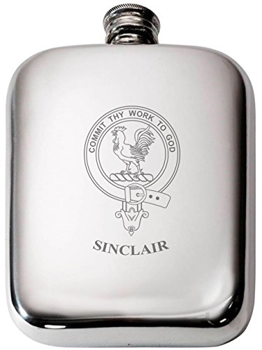 Flasque de hanche étain Sinclair récipient alcool traditionnel crête écossaise - 2
