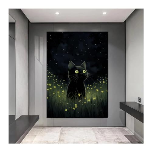Affiche chat rétro et fleurs pour créer un cocon chaleureux 85x120
