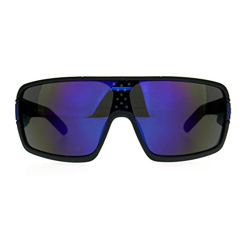 Mens Kush Robotic Shield Color Mirror Plastic Oversize Sunglasses2