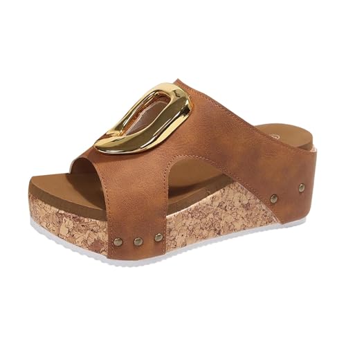 Confort compensé absolu : sandales d'été femme ajourées chic