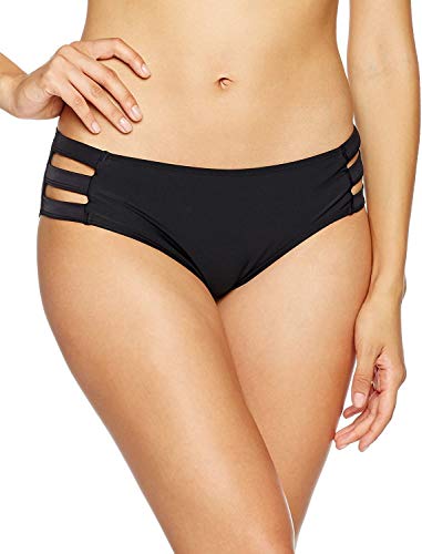 Ocean Blues Women's Black Strappy Bikini Bottom Basic Bathing Suit Small