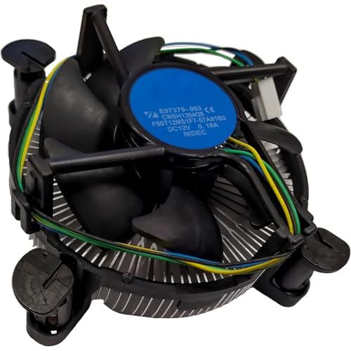 i3/i5/i7 LGA115x CPU Heatsink- Compatible with Intel CPU Cooler Aluminum Heatsink for LGA1200 LGA1151 LGA1150 LGA1155 LGA1156- for Intel E97379-003 For Desktop 4-Pin Connector CPU Cooler With Aluminum