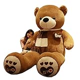 Xiaotian Juguetes de Peluche para los Juguetes de Felpa Novias Enorme Oso de Peluche Gigante Almohadilla de la Felpa para la Infancia (Color: Marrón, Tamaño: 120 cm),180cm
