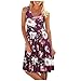 YANFANG Vestido Corto De Playa Sin Mangas Informal con Estampado Cuello Redondo Verano para Mujer,Vestidos Mujer Verano,Vestido hasta Las Rodillas,TúNica A La Moda,Morado,S