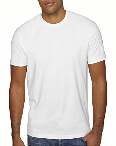 Next Level Men's Premium Fitted Sueded Crew, Wht, Large