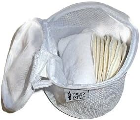 Reusable Nursing/Breastfeeding Pads (Set of 10) with Laundry Bag and Natural Birth Preparation eBook by Henry and Bear|Ultra Soft, Comfortable, Organic Bamboo|Super Absorbent|Washable