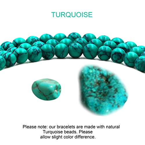 Image of Matte Agate Black Onyx /Turquoise Beads Bracelet, Good Luck Mom and Baby Elephant Bracelet, To My Mom Bracelet Gifts for Mothers Day from Daughter