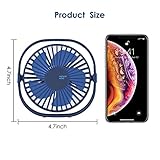 Simpeak Mini USB Desk Fan Cooling Quiet Portable Blue USB Powered ONLY (No Battery), 3 Speed Setting 360° Adjustable Swivel for Home and Travel - Image 6