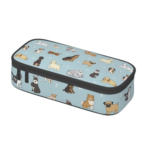 Image of Cute Puppy Dog Pencil Case Aesthetic Large Capacity Pen Pouch | Storage Bag with Compartments for Travel School Office Organizer
