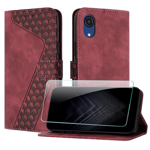 JayModCase Coque pour Samsung Galaxy A03 Core, Cuir Pochette de Portefeuille avec Film de Protection d'écran [Support] [Magnétique] Emplacements Cartes pour...