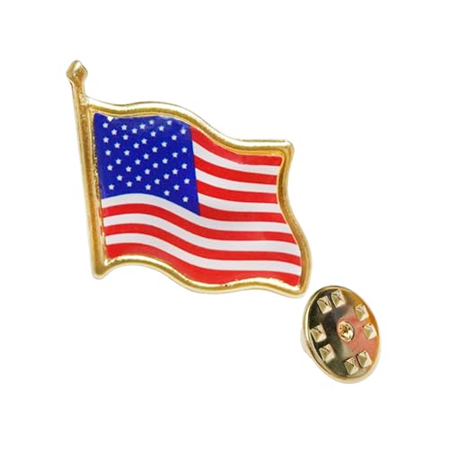 Pin de solapa de bandera estadounidense, pin de metal esmaltado con bandera de Estados Unidos, broche de bandera de Estados Unidos, insignia de recuerdo de cristal para hombres y mujeres, insignia