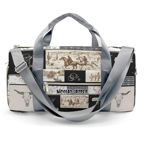 Custom Name Cowboy Duffel Bag for Sports & Travel