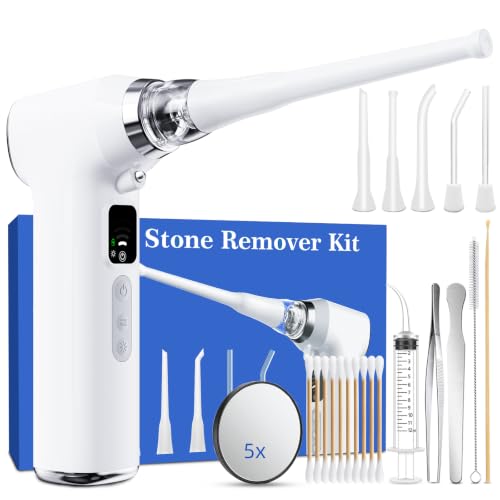 Electric Tonsil Stone Remover Kit with LED Light, Rechargeable Tonsil Stone Vacuum, 5 Adjustable Suction Levels, Oral Cleaning Tool with 12 Accessories, Glass & Silicone Probes for Daily Care image 2
