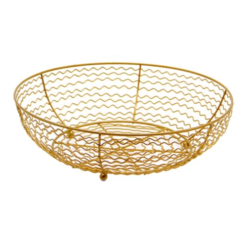 Yardwe Cesta De Frutas De Estilo Europeo Cesta De Alambre Dorada Para Colgar En La Pared Portátil De Plata Extraíble Apilable Plegable Para Servir Para Colgar En La Pared Para