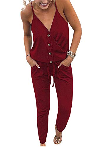 Adibosy Womens Rompers Summer Jumpsuits Sleeveless Overalls Casual Playsuit Rompers Lounge Romper One Piece Outfits for Women