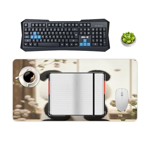 Alfombrilla para mouse grande con diseño de panda blanco miniatura 4