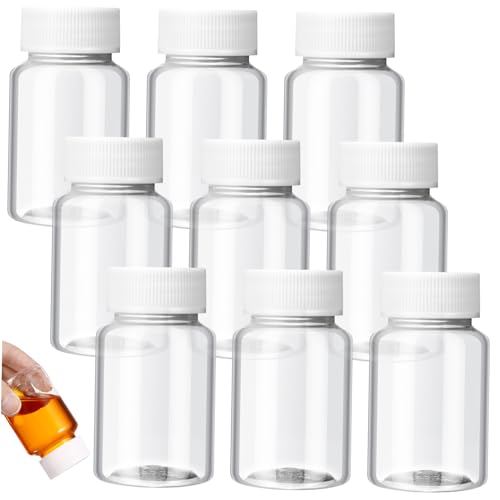 Holibanna 10pcs Plastic Storage Bottles Screw Lids Sealing Containers for Medicine Tablets and Liquids and Leak for Home and Travel Use