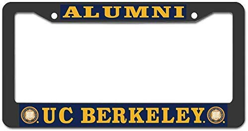License Plate Frame UC Berkeley Alumni License Plate Frame UV Printed Metal Frame Car Plate Frame Screws for US Vehicles, Black - Silver, 12 x 6 Inches