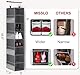 MISSLO 8-Regal Hängende Schuh Organizer Kleidung Schrank Organizer und Aufbewahrungsregale Huthalter mit großem Regal und seitlichen Mesh Taschen für Hüte Handtaschen Kid Pullover, grau