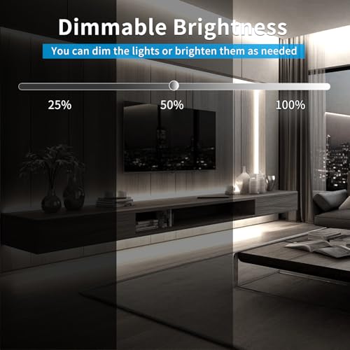 Image of 16.4ft COB LED Strip Lights 6000K White Dimmable DC 24V Flexible LED Tape Light for Bedroom, with Remote and app Control LED Light Strip,for DIY Home Decoration