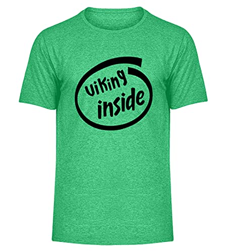 T-Shirt Viking Homme Vert Chiné Taille L : Mode Wikinger Décontractée