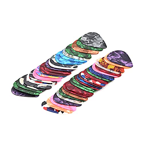 50 Unids/set Púas De Guitarra Celuloide Coloridas Triángulo 0 7mm Para Bajo Acústico Ukelele
