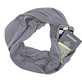 Bolsillo con cremallera oculta. Esta bufanda infinita cuenta con un increíble bolsillo con cremallera oculta que puede adaptarse a todos tus accesorios más necesarios como: iPhone, llave, tarjeta de identificación, tarjetas de crédito, pasaporte y así sucesivamente. Ya no tendrás que preocuparte por los bolsillos.