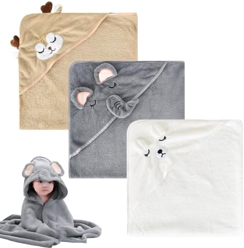 Toalla Baño con Capucha Bebé,3 Pcs Recien Capa Baños,Toallas Bebe...